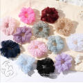 UNIQ Extra large organza hair bundle custom hair scrunchies organza Retro elastic solid color headband Net yarn hair band